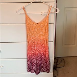 Orange, Pink, Purple Ombré and Patterned Romper